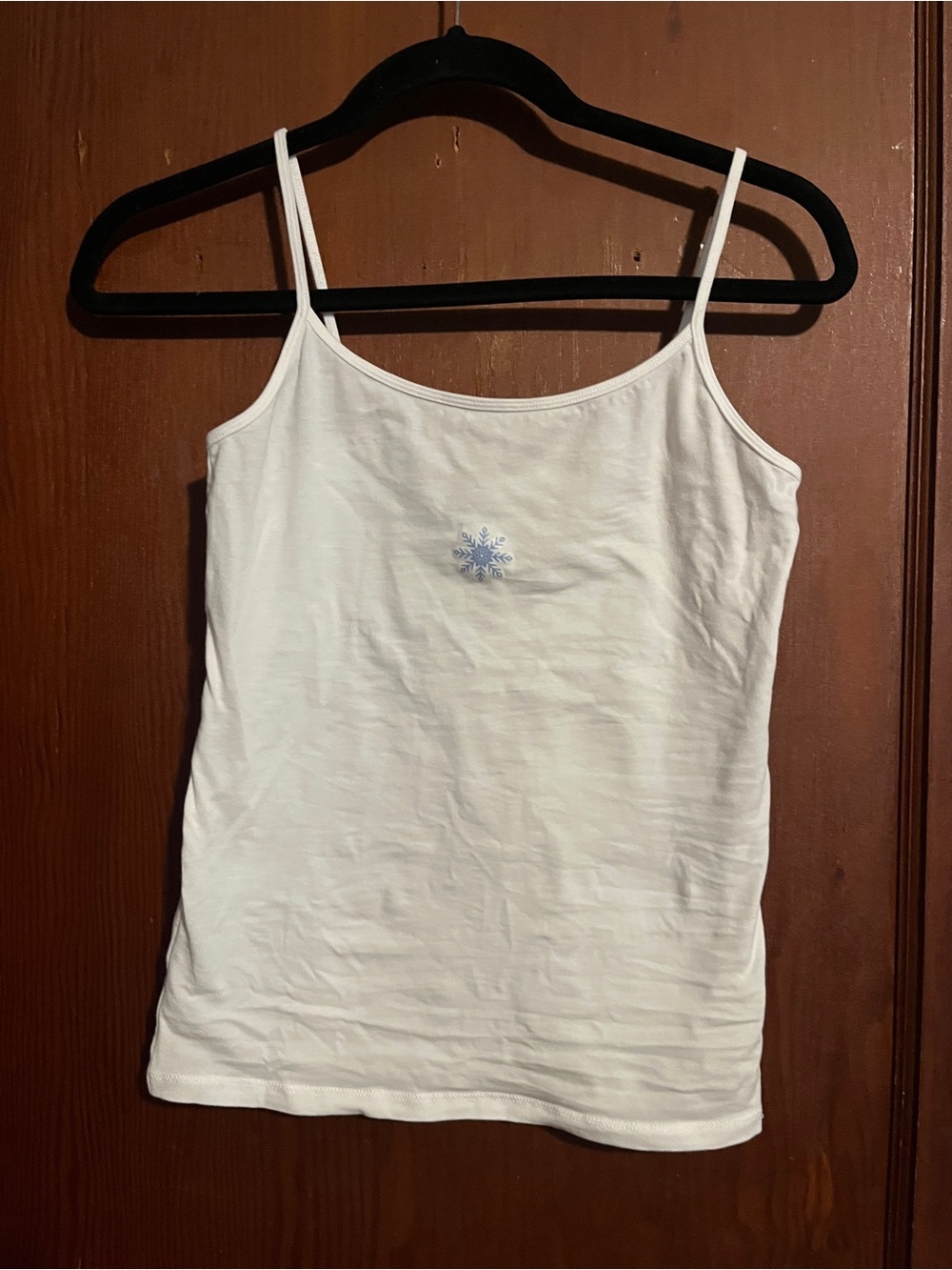 Aeropostale White Camisole with Light Blue Snowflake